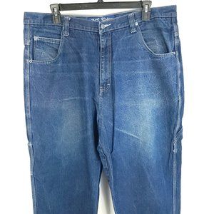 30 Below Denim Carpenter Jeans Men's 44 Pro Tec Blue Fade Distressed Destroyed